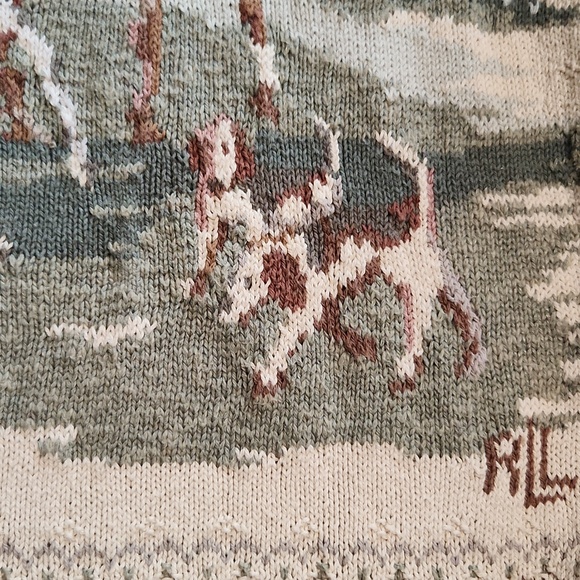 Vintage Lauren Ralph Lauren RARE Equestrian Hand-Knit Sweater Large - Picture 5 of 11